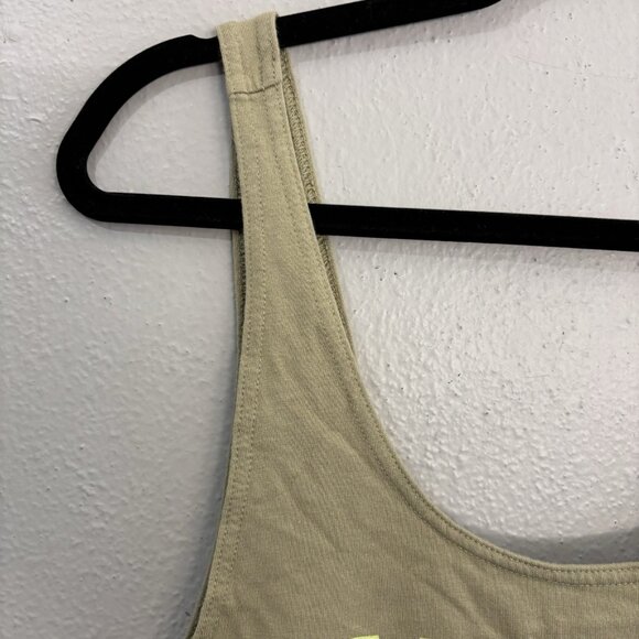 Aerie OFFLINE Will Plank For Pizza Crop Tank Top Green Tie Back Size Small - Picture 2 of 10